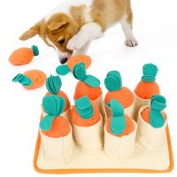 Plush Carrot Dog Toys Snuffle Mat Dog Puzzle Hide Seek Food Foraging Training Slow Feeder Toys Stress Release Supplies