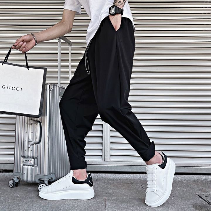 cod-and-autumn-trousers-mens-korean-style-trendy-casual-handsome-loose-baggy-solid-harem