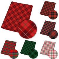 Christmas Theme Polyester Cotton Fabric Plaid Print for Tissue Sewing Quilting Fabric Needlework Material DIY Handmade 90*140cm Exercise Bands