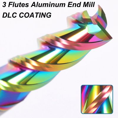1pc hrc70 3 ขลุ่ยทังสเตนคาร์ไบด์ End Mill อลูมิเนียมบิต 1mm 4mm 6mm 8mm 12mm DLC Endmill Metal CNC Milling Cutter สําหรับ Aluminun
