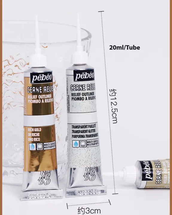 1pc-pebeo-vitrea-glass-paint-outliners-20-ml-tubes-0-67-fl-oz-non-toxic-transparent-water-based-high-gloss-paint-in-pen-form