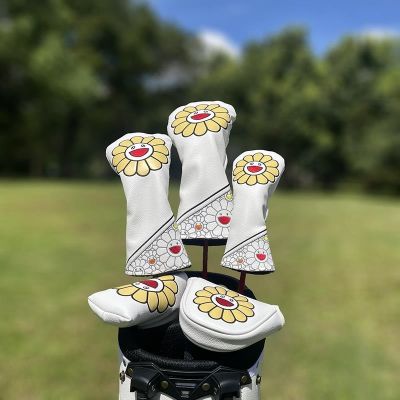 ™ Sunflower Golf Club 1 3 5 Wood Headcovers Driver Fairway Woods Cover PU Leather High Quality Putter Head Covers