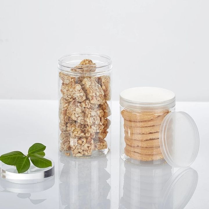 8-sizes-250ml-1000ml-kitchen-food-storage-jars-clear-snack-spice-canister-bottle-refillable-sealed-cans-with-cover-plastic-storage-bottle-for-food-candy-cookie-cake-pastry-dessert-seal-box-cosmetic-ja