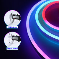 Tuya Smart Wifi Dream Color Neon LED Strip Light 24V RGB Dimmable Music LED Light Tape ตกแต่งห้องนอนทำงานร่วมกับ Home Alexa