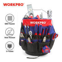 WORKPRO 5 Gallon Bucket Organizer Bucket Tool Bag With 3951 Storage Pockets Fits to 3.5-5 Gallon Bucket (Tools Excluded)