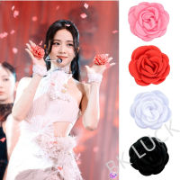 2ชิ้น BLACKPINK JISOO K-POP ฉันดอกไม้เต้นรำเดี่ยวแหวนตกแต่ง Camellia ปรับได้ดอกไม้สีชมพูสีแดงชุดห่วงสำหรับเด็กผู้หญิงเต้นรำอุปกรณ์เสริมเครื่องเพรชประดับตกแต่ง