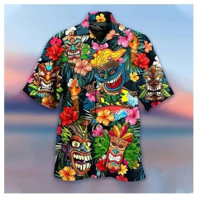 เสื้อผู้ชายใส่เดินชายหาดปาร์ตี้เสื้อฮาวายแฟชั่นสุดเท่พิมพ์ลาย3d ทรงหลวมระบายอากาศได้ดีเสื้อแขนสั้นฤดูร้อนฤดูร้อนปี2023