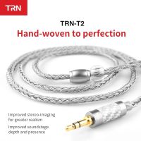 Trn T2 สายเคเบิลอัพเกรด HIFI ชุบเงิน 16 แกน ปลั๊ก 3.5 2.5 มม. MMCX 2Pin สําหรับ TRN V80 V3 AS10 IM2 IM1 T2