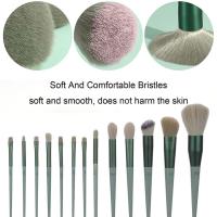 Matcha Green Comestics Brushes 13 ชิ้น/เซ็ต ชุดแปรงแต่งหน้าแบบแห้งเร็วแบบนุ่ม กระเป๋าแต่งหน้า แถมฟรี O0Z4