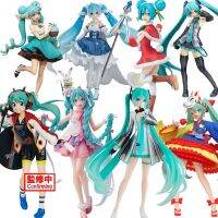 อะนิเมะ Miku Bandai Hatsune โมเดลคอลเลกชันของเล่นพีวีซีโมเดลแอคชั่นชุดตกแต่งประติมากรรมขนาดเล็กเซ็กซี่เครื่องประดับสาวของขวัญตุ๊กตาสำหรับเด็ก