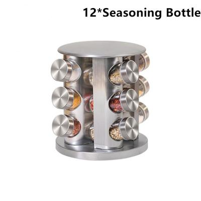 Seasoning Jars With Rotating Brackets Bottle Set Cruet Condiment Holder Kitchen Storage Rack Organizer Household Accessories