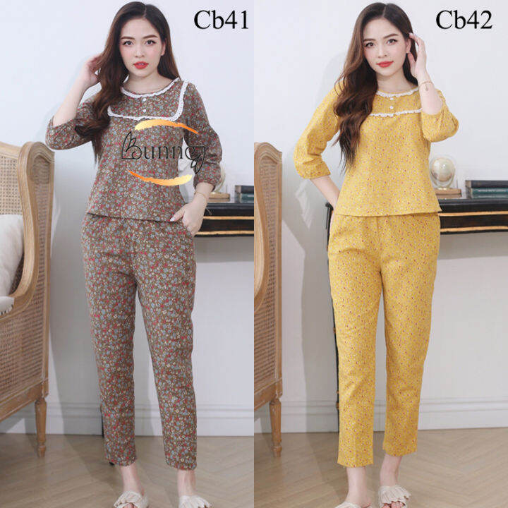 Quần Áo Bộ Nữ Mặc Nhà Thu Đông, Chất Liệu Chà Bông Dày Dặn Dáng Đẹp |  Lazada.Vn