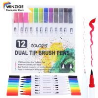 Winzige 12Pcs Brush Pens Kit Hand Writing Brush Pen Watercolor Painting Mark Pen