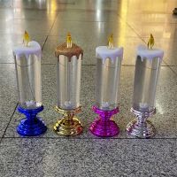 7-color Gradient Crystal Electronic Candle Candle Night Lamp Party Atmosphere Fantasy Decorations for Christmas Birthday Wedding