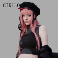 CTRLLOCK Techwear Punk Sleeveless Elastic Color Patchwork Pocket Womens Tank Tops Summer Streetwear