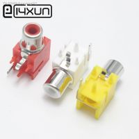 ▦﹉ 4pcs New 1Pole 2Pin RCA Female Audio Video Plug AV Connector Socket Connector AV-8.4-9 White / Red / Yellow PCB Parts