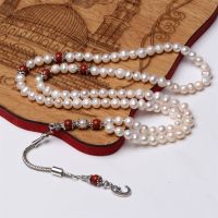 Perla Naturale Tasbih Musulmano 99เพอร์ไลน์ Di Preghiera Sioni 6-7มม. Gioielli Islamici Diaspro Rosso Regaha Arabo Rosario Islamico Mesbaha