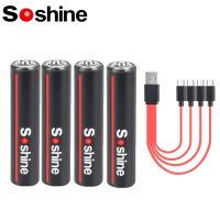 lffa33 Soshine 600mWh Rechargeable Battery AAA 1.5V USB Lithium Batteries USB Li-ion Aaa Battery with 4-in-1 USB Cable 1200 Times Cycle