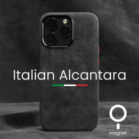ALCANTARA เคสแม่เหล็กสำหรับ iPhone 14 Pro Max 12 13 Mini หรูหราหนังเทียมซุปเปอร์คาร์เปิดเฟอร์โทรศัพท์แนวธุรกิจปลอก