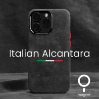 ALCANTARA แม่เหล็กเคสสำหรับ iPhone 15 Pro Max 14 13 12 Mini หรูหราหนังซูเปอร์คาร์หนังนิ่มฝาครอบเคสมือถือ