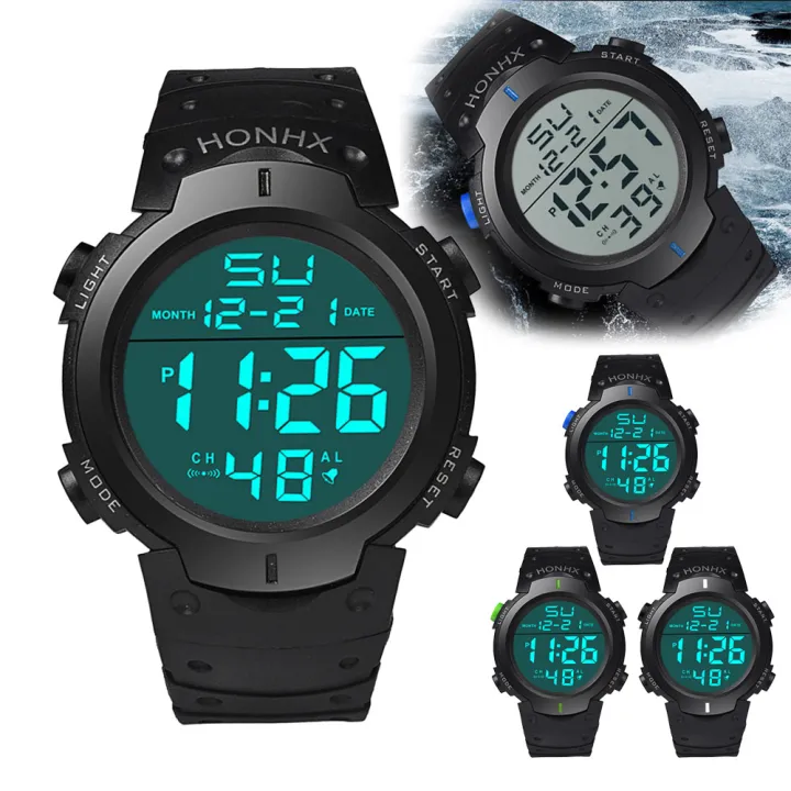 HONHX NEW LED Sports men women Digital relo Chronograph Luminous World