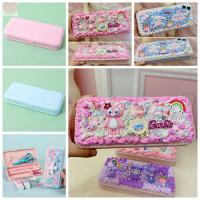 RAINBOW Cinnamoroll กล่องเครื่องเขียนกาวครีม เมโลดี้ งานทำมือ กล่องดินสอ DIY เครื่องมือ guka พลาสติกสำหรับตกแต่ง กล่องเก็บปากกาครีม ของเล่นสำหรับเด็ก