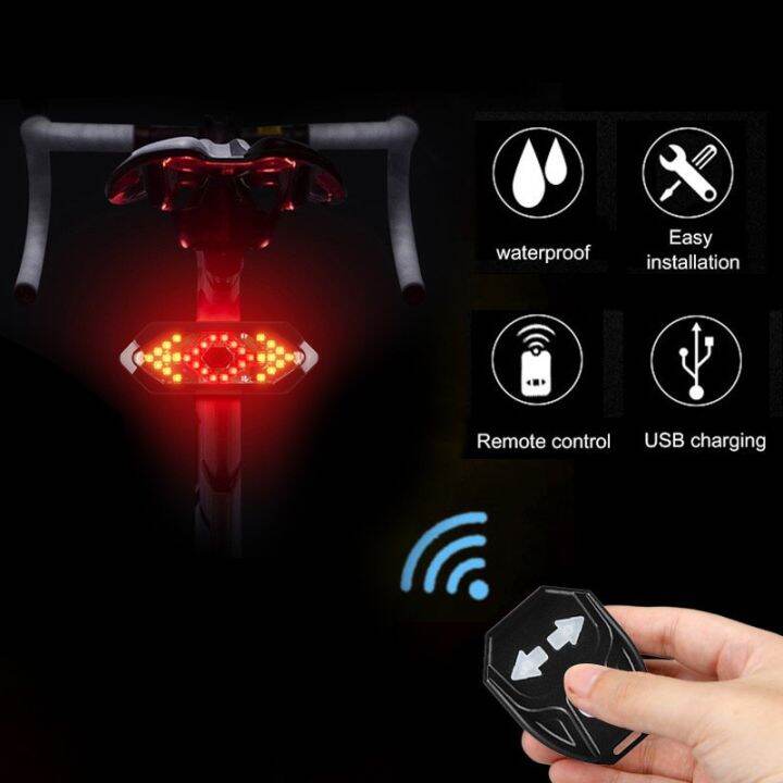 5 Modes USB Rechargeable LED Bike Turning Signal Taillight Waterproof