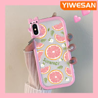 YIWESAN เคสสำหรับ iPhone X Xs Xr Xs Max กรอบลายการ์ตูนน่ารักสีชมพูฤดูร้อนมะนาวสีสันสดใสเคสโทรศัพท์โปร่งใสเคสกันกระแทกกันกระแทกเลนส์กล้องถ่ายรูป Little Monster