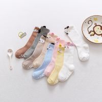 [COD] Cartoon animal baby autumn and winter non-slip dot glue newborn mid-length knee