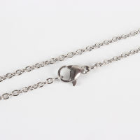 10pc 304 Stainless Steel Cable Chain for Necklace with Lobster Claw Clasps Stainless Steel Color 19.69 inch(50cm) 1.9x0.5mm