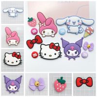 5ชิ้นเครื่องประดับอัญมณี Kuromi Cinnamoroll เครื่องประดับ DIY ตุ๊กตาปะแต่ง3มิติรูป Aksesoris Sepatu งานฝีมือน่ารัก