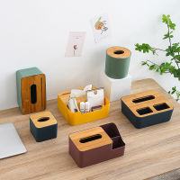 Tissue Box Wooden Lid Toilet Paper Storage Box Solid Wood Napkin Holder Simple and Elegant Car Tissue Paper With bamboo cover