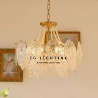 [COD] French retro palace chandelier light luxury crystal living room designer pearl glass bedroom