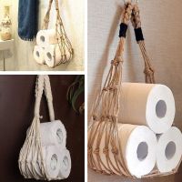 【YD】 Hanging Cotton Rope Holder Toilet Paper Magazine Books Hotel Storage Wall Mounted Rack