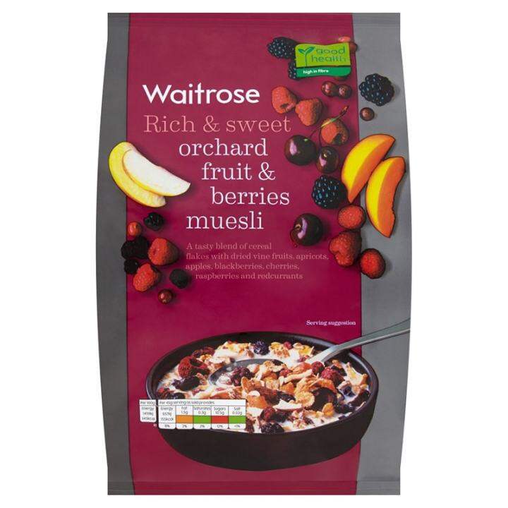 Waitrose Orchard Fruits and Berries Muesli 1kg.. Free shipping cereal