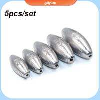 GAIYUAN 5pcs 3g/5g/8g/10g/15g/20g/30g/40g คุณภาพสูง Line Sinkers น้ำหนักเพิ่มเติม รูปมะกอก Sinker ขั้วต่อตะขอ ตกปลาตะกั่วตก