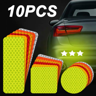 10Pcs Colorful Car Bumper Reflective Stickers Secure Reflective Warning Strip Tape Sticker Decals New Arrival Auto Styling Decal