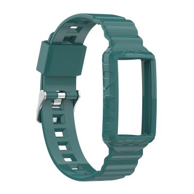 สำหรับ Fitbit Charge 3 SE ซิลิโคนหนึ่งเคสป้องกันสายนาฬิกาข้อมือ (เข็มสนสีเขียว)