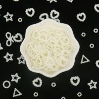 100pcs 10mm Flat Beads Heart Star Shape Beads Craft Imitation Pearls Flatback For Art Scrapbooking Decoration DIY Jewelry Making