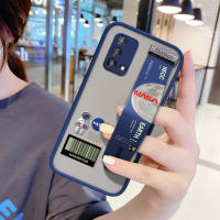 UCUC (สายรัดข้อมือ) เคสมือถือ เคสโทรศัพท์ เคส OPPO A74/4G Frosted กลับ NASA Space Moon เคสใส่โทรศัพท์ Soft Edge Full ฝาครอบเลนส์ป้องกันเลนส์โทรศัพท์บางเฉียบกรณี