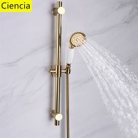 ✶ Brass gold metal shower sliding bar with Height Adjustable for bathroom with shower head shower hose