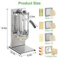 【เครื่องครัว】ที่ตัดเฟรนช์ฟรายส์สแตนเลสเครื่องตัดมันฝรั่งที่มีใบมีดคงทน4ขนาดสำหรับผักมันฝรั่งหัวหอมแครอทแตงกวาผลไม้แอปเปิ้ล