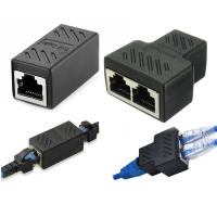 MMFCJZ อะแดปเตอร์ตัวต่อตัวเมีย1ถึง2ทางตัวแยก RJ45ตัวเชื่อมต่อเครือข่ายอะแดปเตอร์ Coupler