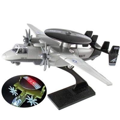กล่องโฟมสีเทา,กล่องโฟมสีเทา E-2ใหม่ Hawkeye Airborne เตือนภัยล่วงหน้าอัลลอยด์ลาดตระเวนเครื่องบินเครื่องบินจำลองแสงไฟชุดของเล่นเด็กของขวัญ