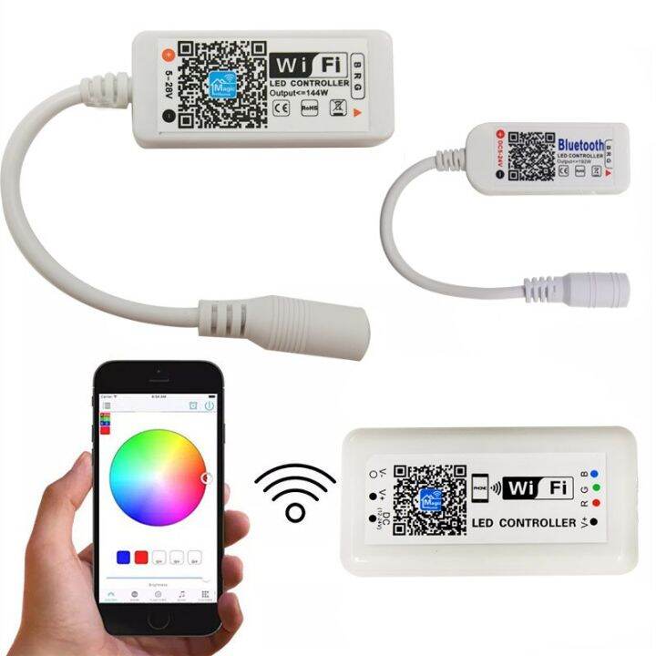 yingke-ตัวควบคุมไวไฟแอลซีดีบลูทูธ4-0-dc-5v-dc-12v-google-home-อัจฉริยะพร้อมแอป-android-ios-24ปุ่ม-ir-แถบไฟ-led-ควบคุมระยะไกลสำหรับ