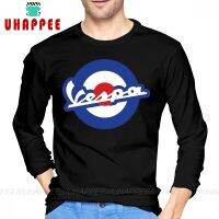 Vespa Motorcycle Men O Neck Cotton Custom Long Sleeve Large Size Under Shirt Funny T-shirt For Men New Years Gift