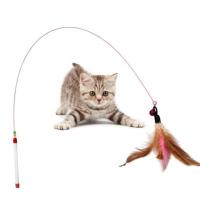 【SALE】 combauspital1988 ของเล่นแมวพลาสติกสินค้าสำหรับสัตว์เลี้ยงหลากสีของเล่นสำหรับแมวไม้หยอกขนนกสัตว์เลี้ยงดีไซน์น่ารัก