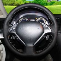 Car Steering Wheel Cover Anti Slip Leather Braid Car Accessories For Infiniti QX50 G25 G35 G37 EX25 EX35 EX37 2008 2013