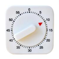 1PC White 60 Minutes Kitchen Mechanical Timer Count Down Alarm Reminder Tool Square Simple Food Preparation Novelty Fun Cook