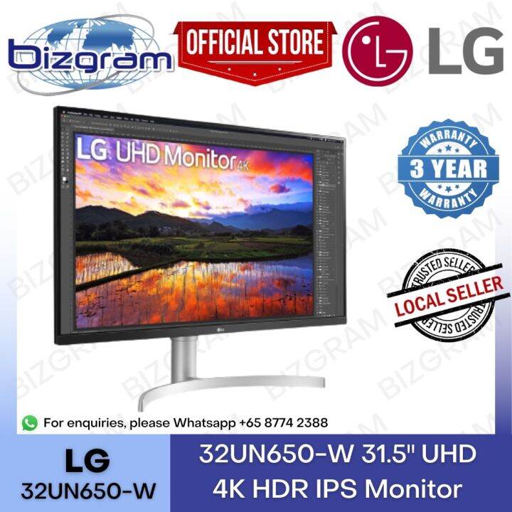 LG 32UN650W 31.5 UHD 4K HDR IPS Monitor 32UN650 (3Years SG Warranty